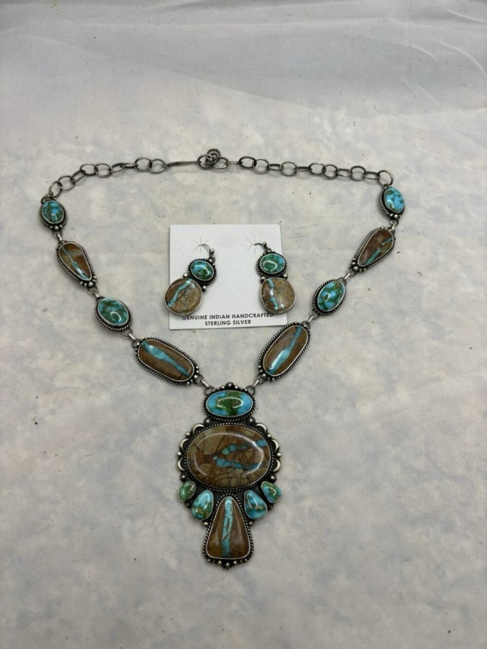 Sonoran Mountain Natural Royston Boulder Turquoise Necklace setBy Murphy Platero